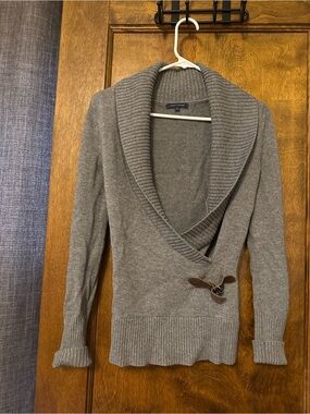 Tommy Hilfiger Grey Shawl Collar Wrap Sweater